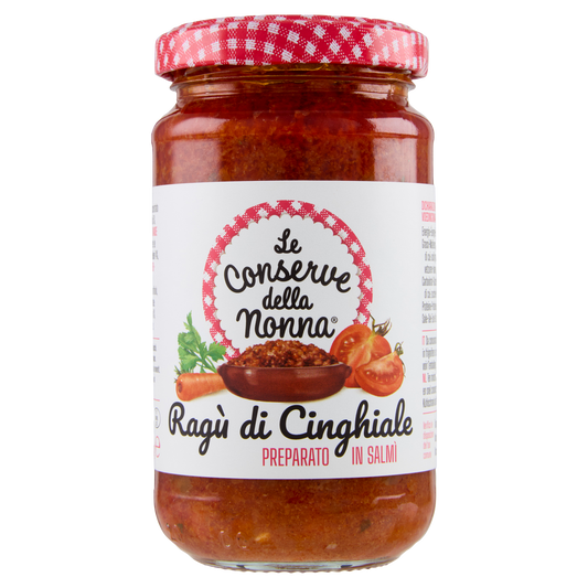CONSERVE DELLA NONNA RAGU' DI CINGHIALE 190g (6 in a box) available from our italian retail store
