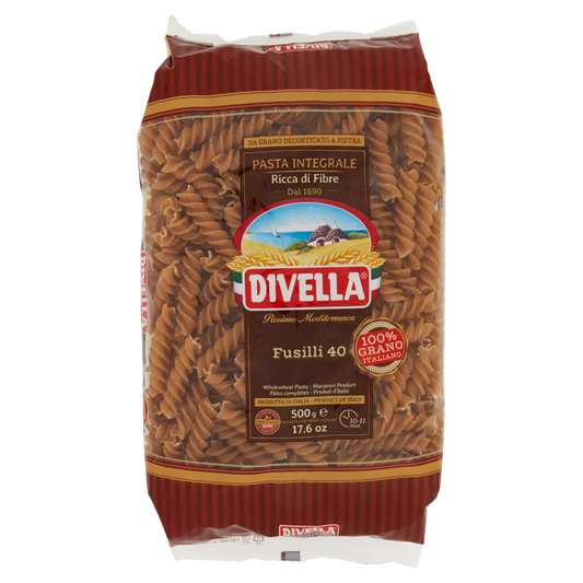 DIVELLA FUSILLI 40 INTEGRALI 500g (24 in a box)available from our italian retail store