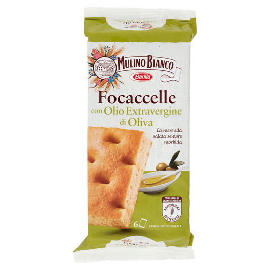 MULINO BIANCO FOCACCELLE CON OLIO D'OLIVA X6 198g (9 in a box) available from our italian retail store
