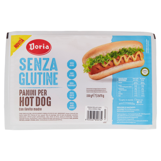 DORIA HOT DOG BREAD X2 gluten-free 150g (9 in a box)