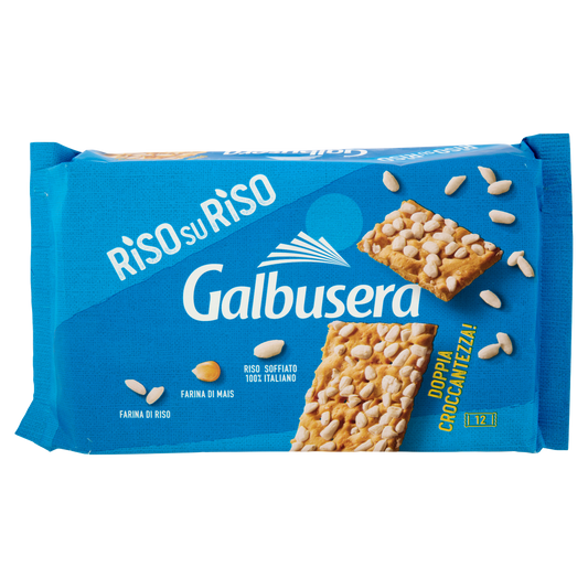 GALBUSERA RISOSURISO CRACKER CON RISO SOFFIATO 380g (12 in a box)available from our italian retail store