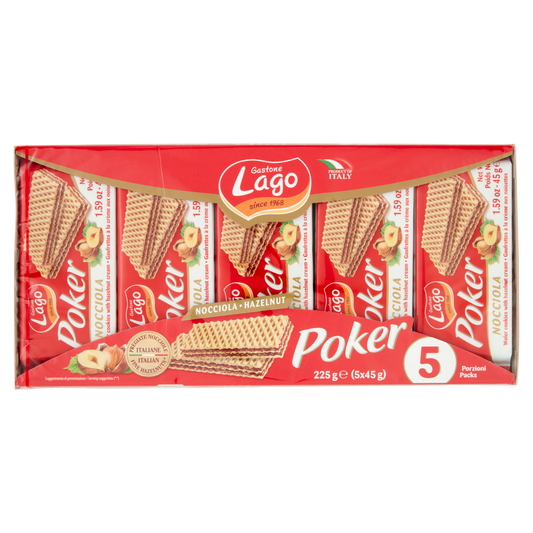 LAGO WAFER NOCCIOLA 45g X5 (16 in a box)