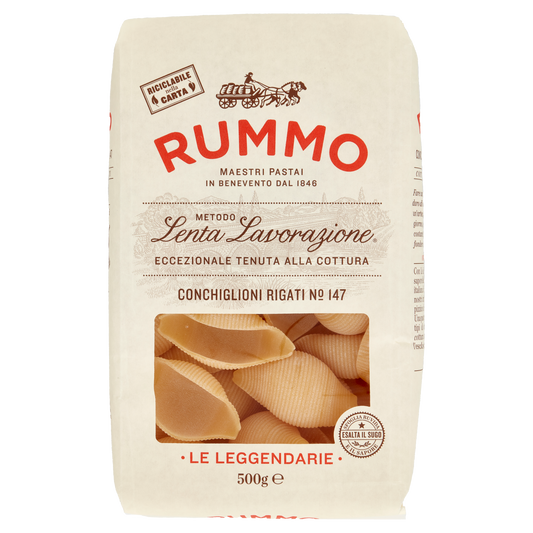 RUMMO CONCHIGLIONI RIGATI N.147 500g (12 in a box) available from our italian retail store