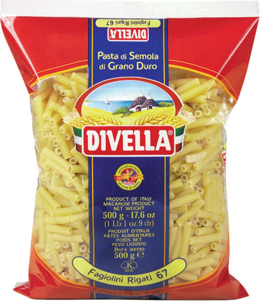 DIVELLA FAGIOLINI RIGATI N.67 500(24 in a box)available from our italian retail store