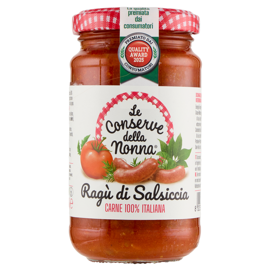CONSERVE DELLA NONNA RAGU' DI SALSICCIA 190g (12 in a box) available from our italian retail store