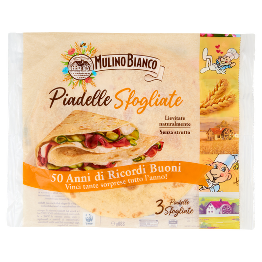 MULINO BIANCO PIADELLE SFOGLIATE X3 330g (12 in a box)