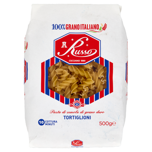 RUSSO PASTA DI SEMOLA TORTIGLIONI 500g (20 in a box)