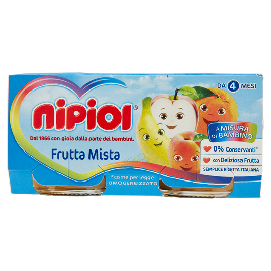 NIPIOL OMOGENEIZZATO ALLA FRUTTA MISTA 80g X2 160g (12 in a box)