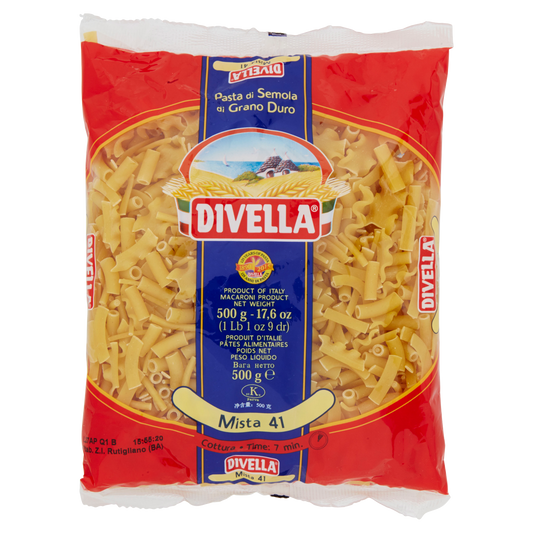 DIVELLA PASTA DI SEMOLA PASTA MISTA N.41 500g(24 in a box)available from our italian retail store