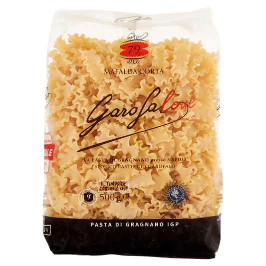 GAROFALO PASTA DI SEMOLA MAFALDA CORTA 500g (16 in a box)available from our italian retail store
