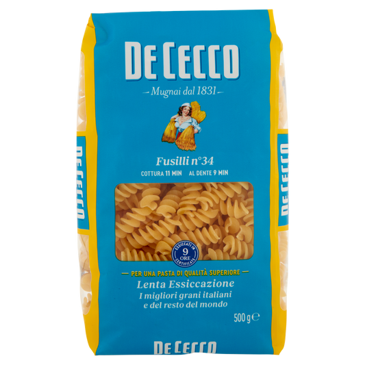 DE CECCO PASTA DI SEMOLA FUSILLI N°34 500g ( 24 in a box)