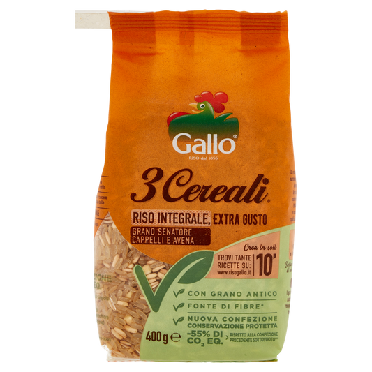 GALLO RISO 3 CEREALI RISO AVENA KAMUT 400g (14 in a box)