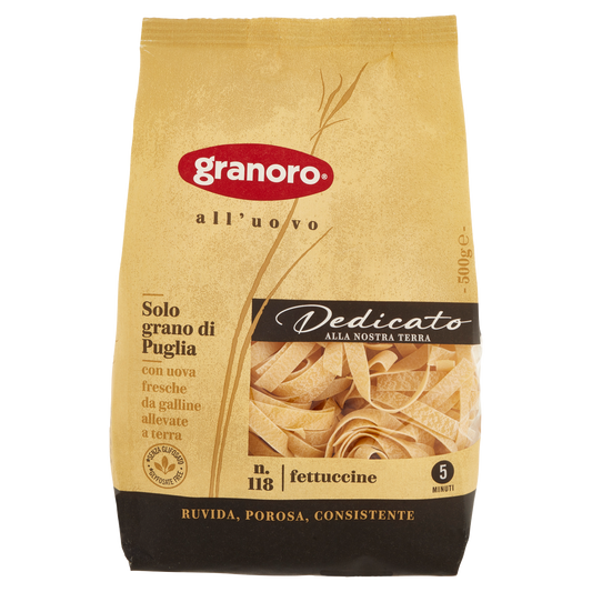 GRANORO DEDICATO FETTUCINE UOVO N.118 500g (12 in a box)