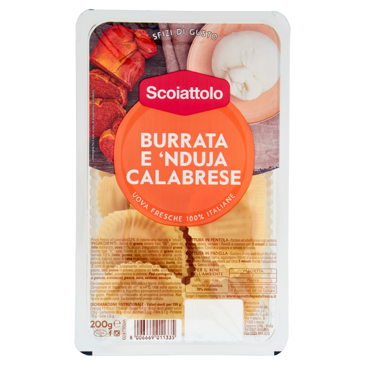 SCOIATTOLO MEZZELUNE BURRATA & NDUJA 200g (6 in a box)