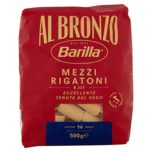 BARILLA BRONZO MEZZI RIGATONI 500g (16 in a box)