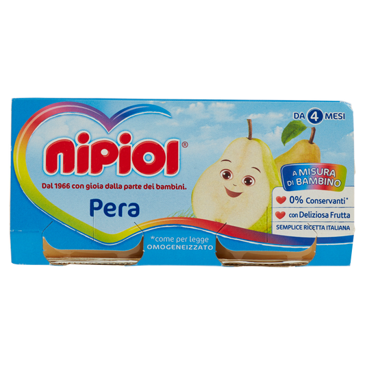 NIPIOL OMOGENEIZZATO ALLA FRUTTA PERA 80g X2 160g (12 in a box)