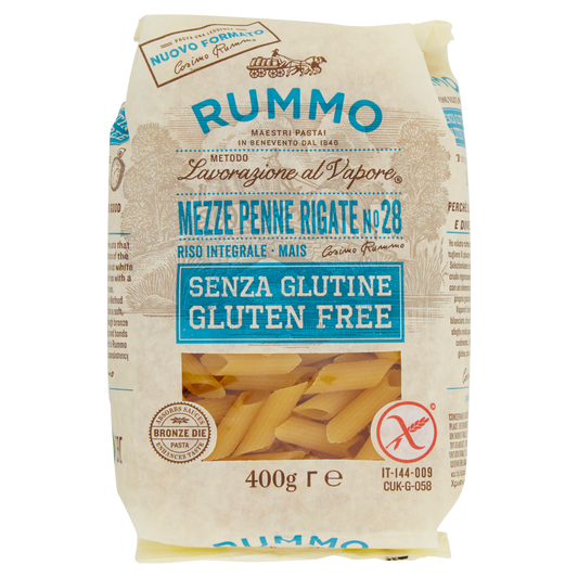 RUMMO MEZZE PENNE RIGATE SENZA GLUTINE 400g (12 in a box) available from our italian retail store