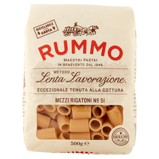 RUMMO MEZZI RIGATONI N.51 500g (16 in a box) available from our italian retail store
