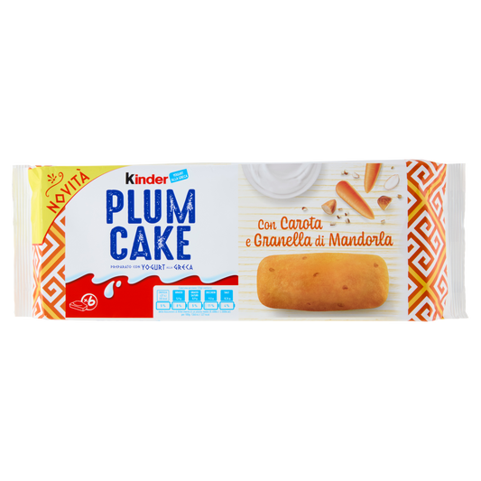 KINDER PLUMCAKE CAROTE E MANDORLE 192g (15 in a box)
