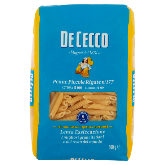 DE CECCO PASTA DI SEMOLA PENNE PICCOLE RIGATE N°177 500g (24 in a box)