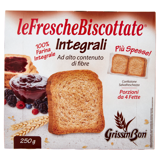 GRISSINBON LE FRESCHE BISCOTTATE INTEGRALI 250g (12 in a box)available from our italian retail store