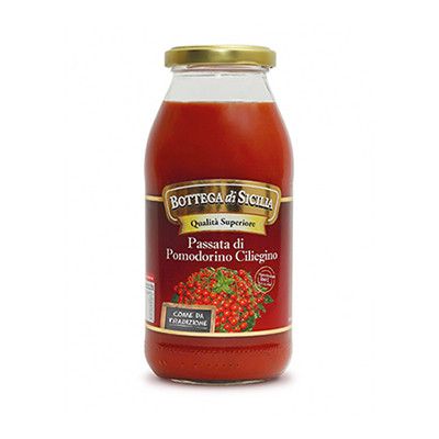 BOTTEGA DI SICILIA PASSATA DI CILIEGINO BASILICO 500g (12 in a box) available from our italian retail store