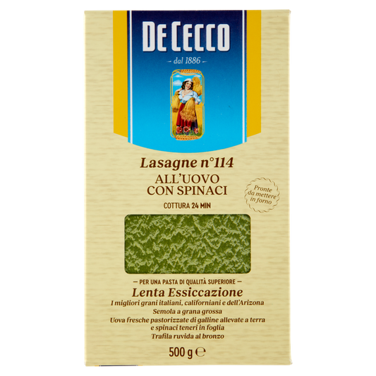DE CECCO LASAGNE SPINACI 500g (12 in a box)