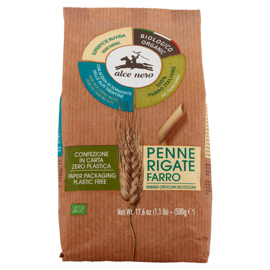 ALCENERO PENNE AL FARRO ORGANIC 500g (12 in a box)