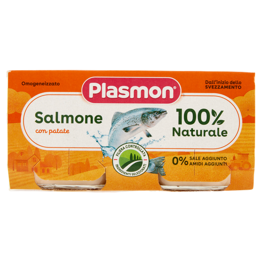 PLASMON OMOGENEIZZATO SALMONE CON VERDURE 80g X2 160g (12 in a box)