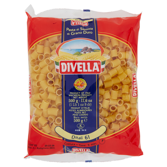 DIVELLA PASTA DI SEMOLA DITALI N.61 500g (24 in a box)available from our italian retail store