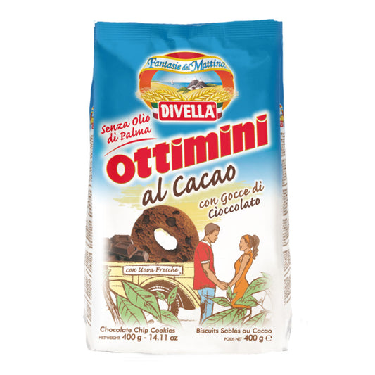 DIVELLA CROCCANTI INTEGRALI CACAO E NOCCIOLA 400g (18 in a box)