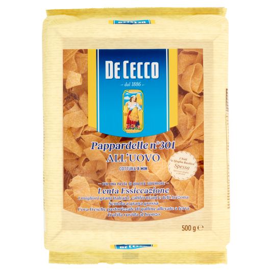 DE CECCO PAPPARDELLE N°301 ALL'UOVO 500g (8 in a box)
