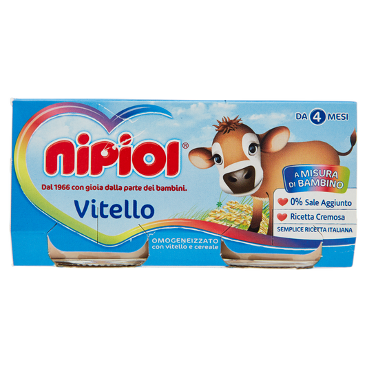 NIPIOL OMOGENEIZZATO ALLA CARNE VITELLO 80g X2 160g (12 in a box)