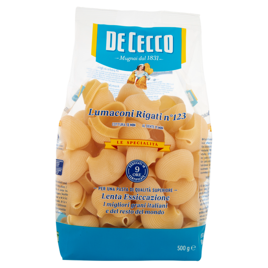 DE CECCO LUMACONI RIGATI N.123 500g (12 in a box)