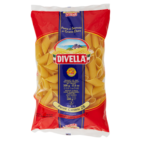 DIVELLA PASTA DI SEMOLA PENNE CANDELA N.28 500g (24 in a box)available from our italian retail store