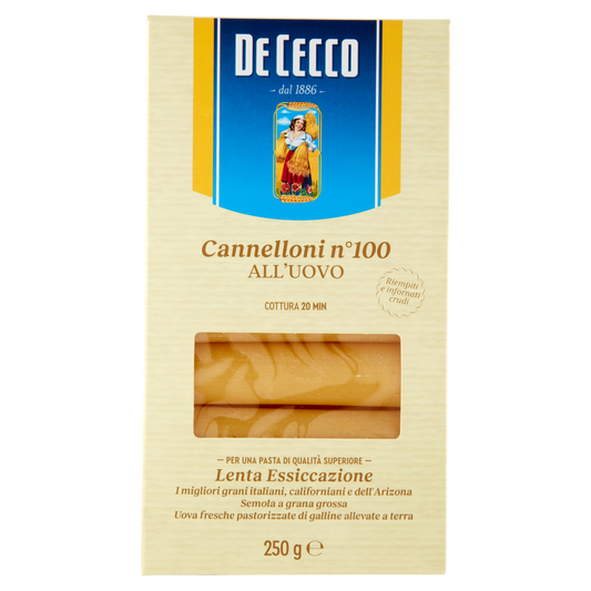DE CECCO CANNELLONI ALL'UOVO 250g (12 in a box)