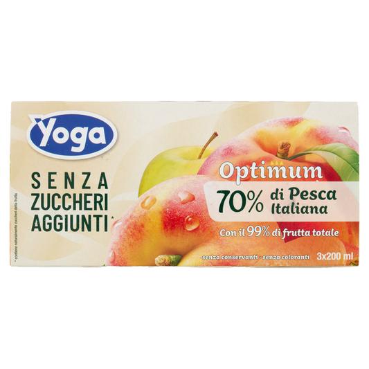 YOGA BRICK PESCA 200X3 no added sugar 600ml (8 in a box)