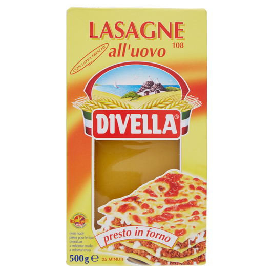 DIVELLA LASAGNE ALL'UOVO 500g (12 in a box)available from our italian retail store
