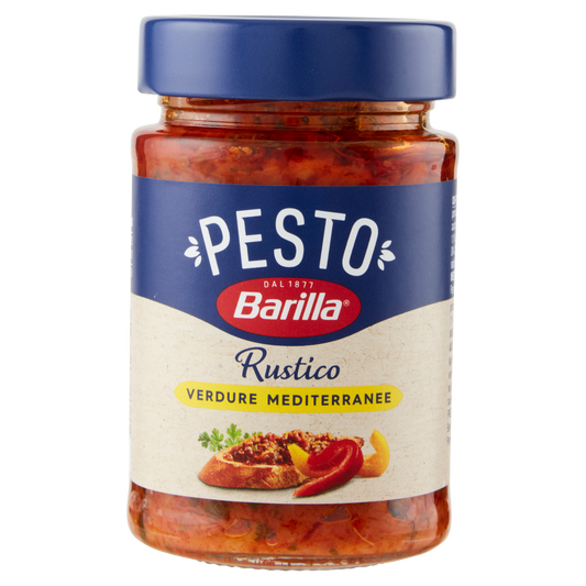 BARILLA PESTO RUSTICO MEDITERRANEO 200g (8 in a box)available from our italian retail store