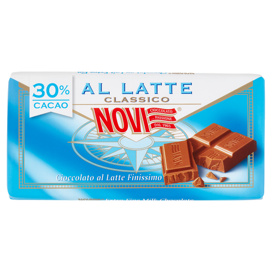 NOVI CIOCCOLATO AL LATTE 100g (24 in a box)available from our italian retail store