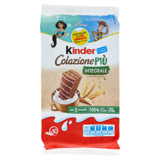 KINDER COLAZIONE PIU' INTEGRALE X10 290g (12 in a box)available from our italian retail store