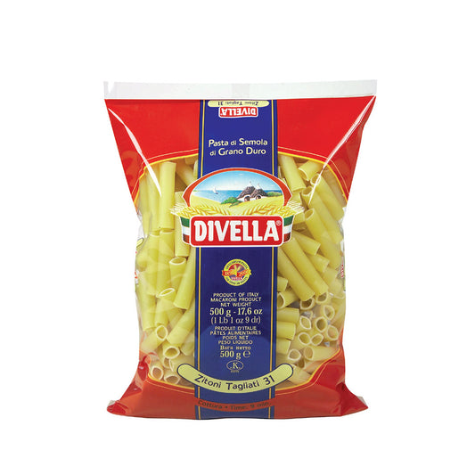 DIVELLA PASTA DI SEMOLA ZITONI TAGLIATI N.31 500g (24 in a box)available from our italian retail store