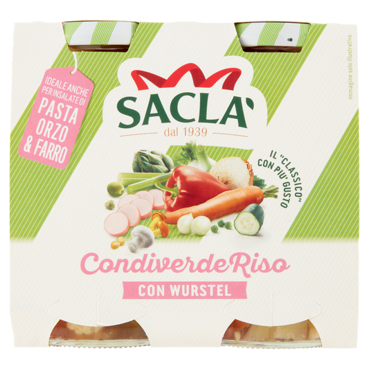 SACLA' CONDIVERDE RISO CON WURSTEL 580g (6 in a box)