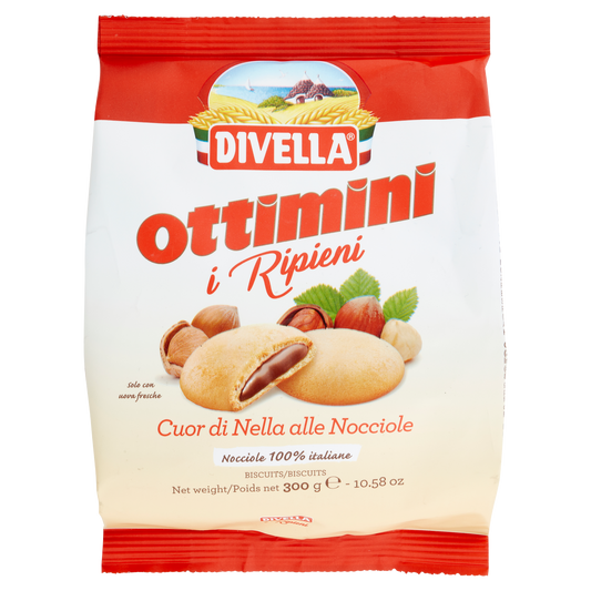 DIVELLA OTTIMINI CUORE DI NELLA RIPIENI NOCCIOLE 300g (12 in a box)