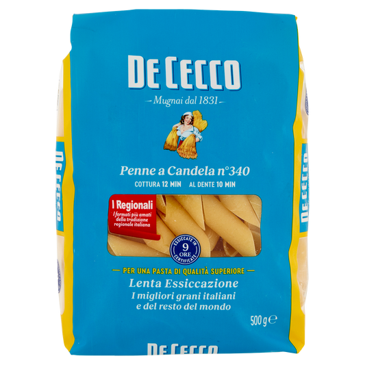 DE CECCO PASTA DI SEMOLA PENNE A CANDELA N°340 500g (24 in a box)