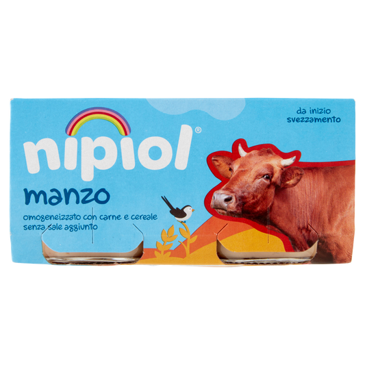 NIPIOL OMOGENEIZZATO ALLA CARNE MANZO 80GR X2 160g (12 in a box)