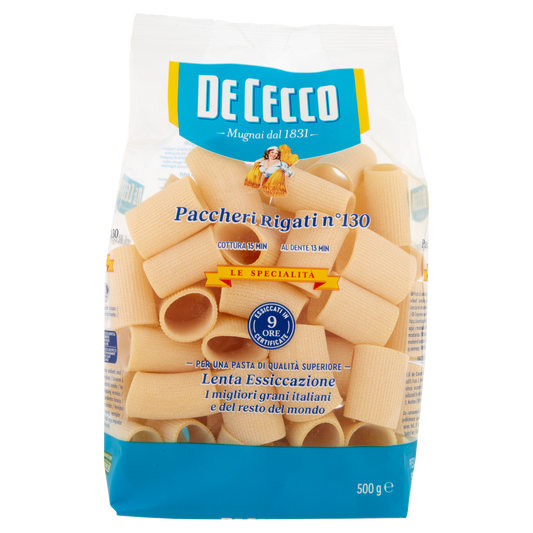 DE CECCO LE SPECIALITA' PACCHERI RIGATI N°130 500g (12 in a box)