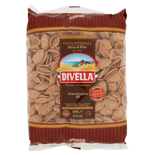DIVELLA ORECCHIETTE INTEGRALI 500 GR (24 ina box)available from our italian retail store