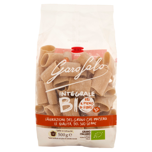 GAROFALO PASTA INTEGRALE FORMATI SPECIALI SCHIAFFONI BIO 500g (12 in a box)available from our italian retail store