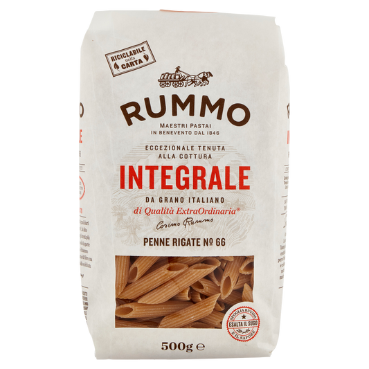 RUMMO 66 PENNE RIGATE INTEGRALI  500g (16 in a box) available from our italian retail store
